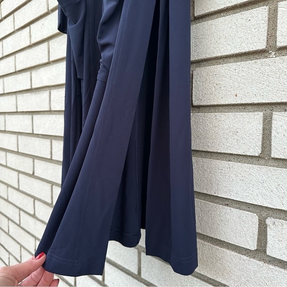 LAFAYETTE 148 Stretch Jersey Belted Long Kimono Cardigan Robe Navy Blue - Picture 7 of 12